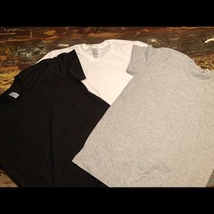 3 tshirts! Black, white, & grey American apparel